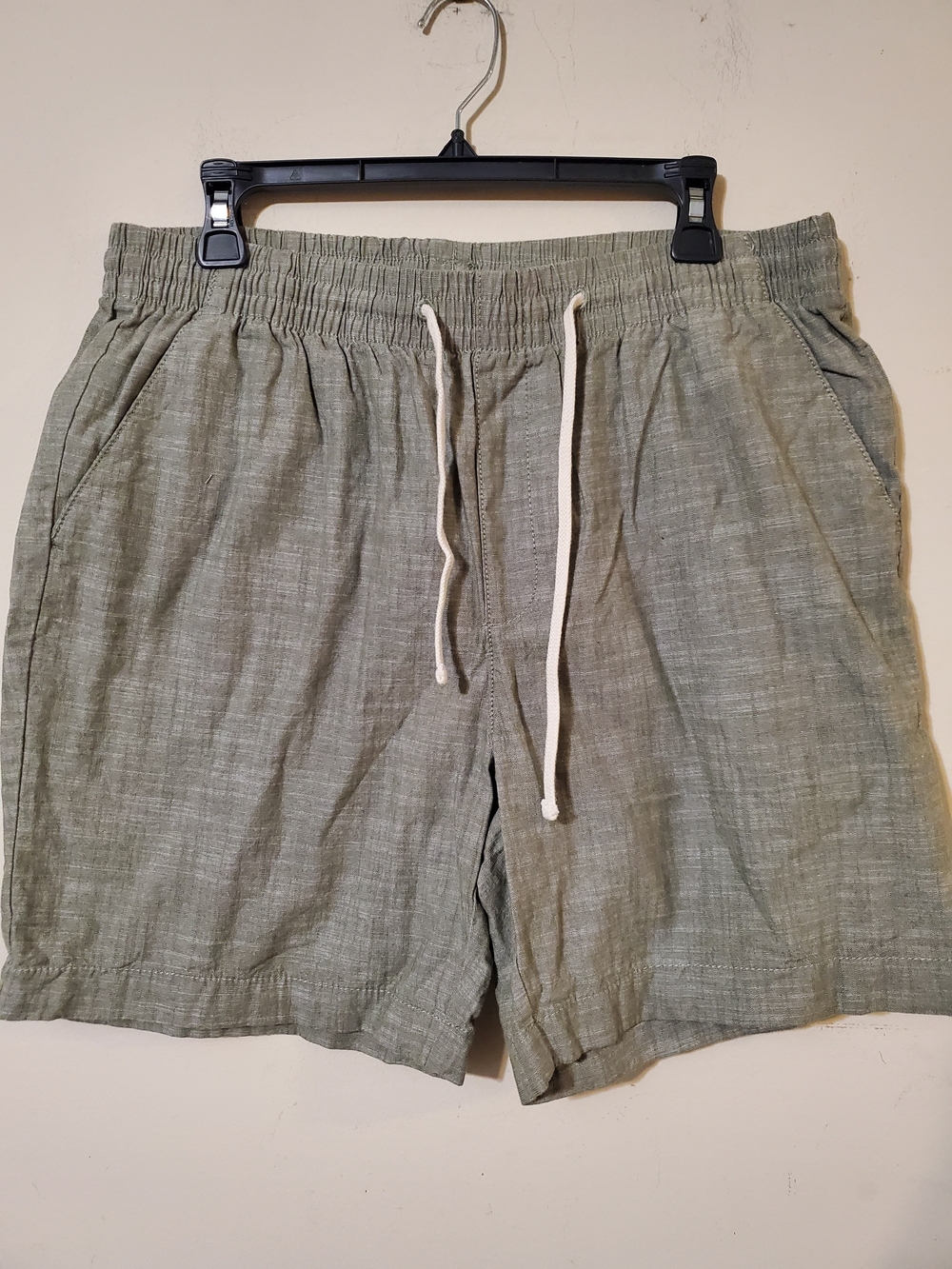 Nautica Olive Drawstring Flat Front Casual Shorts